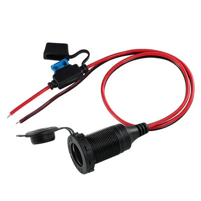 12V 24V Socket do isqueiro de cigarro para cabo de fio de lata com fusível em linha