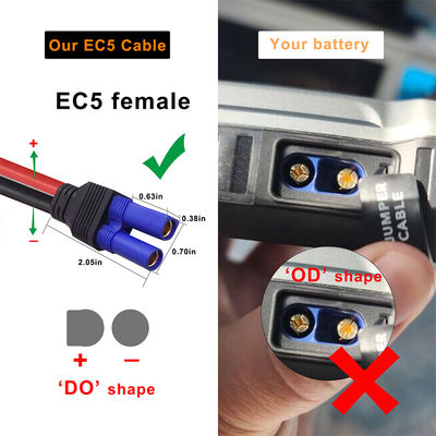 EC5 para cabos de ligação DC retangulares de 2 pinos 12AWG para sistemas solares