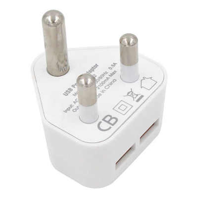 Carregador de Parede SA Plug Dual USB-A 5V 2.4A para Dispositivos Móveis