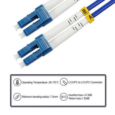 LC to LC Duplex Multimode Fiber Patch Cable - OM3 50/125μm Jumper Cord for Data Center, LAN, High-Speed Networking