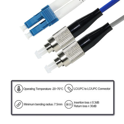 Cabo Patch de Fibra Óptica Duplex OM3 LC para ST 50/125μm