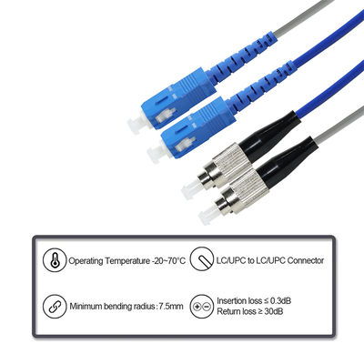 Cabo Patch de Fibra Multimodo Duplex OM3 ST para SC 50/125μm
