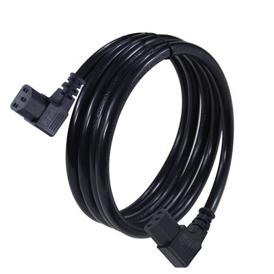 Right-Angle C13 to C13 Power Extension Cord 90 Degree IEC 60320 Plug to Receptacle Cable for PDU Server Monitor