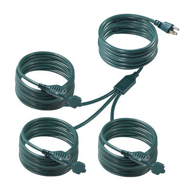 NEMA 5-15P para 3-Way US Outlet Splitter Power Extension Cord 125V AC