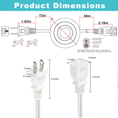 NEMA 1-15P para cabo de extensão de tomada de energia dos EUA com interruptor de pedal de pé - cabo de controle de passo em linha para lâmpada, luz de secretária, uso doméstico