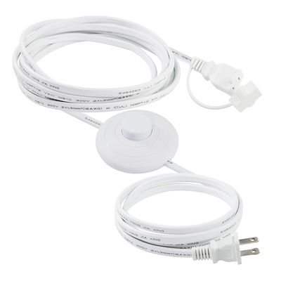 NEMA 1-15P para cabo de extensão de tomada de energia dos EUA com interruptor de pedal de pé - cabo de controle de passo em linha para lâmpada, luz de secretária, uso doméstico