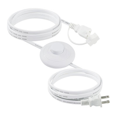 NEMA 1-15P para cabo de extensão de tomada de energia dos EUA com interruptor de pedal de pé - cabo de controle de passo em linha para lâmpada, luz de secretária, uso doméstico