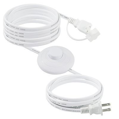 NEMA 1-15P para cabo de extensão de tomada de energia dos EUA com interruptor de pedal de pé - cabo de controle de passo em linha para lâmpada, luz de secretária, uso doméstico