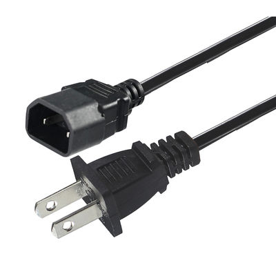 Cabo de alimentação NEMA 1-15P para IEC C18 para adaptadores de laptop e projetores