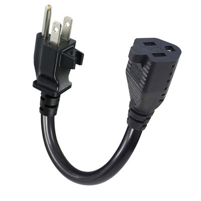 NEMA 5-15P para cabo de extensão de saída com clipe de cabo 14AWG
