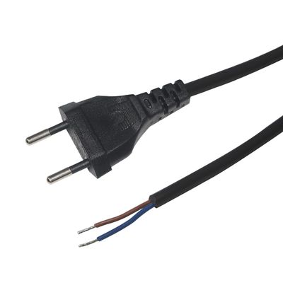 1.8M EU 2Pin Plug Power Cord 250V 10A Cabo de PVC