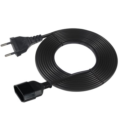 Cabo de extensão EU de 2 pinos 1,2M Preto PVC