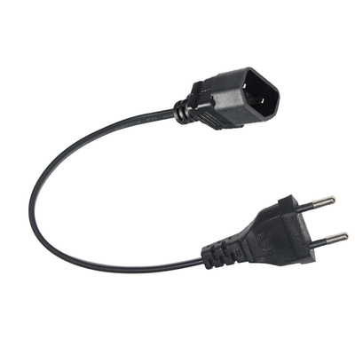 Cabo de alimentação EU Plug para IEC C18 2 pinos 250V 2.5A Preto