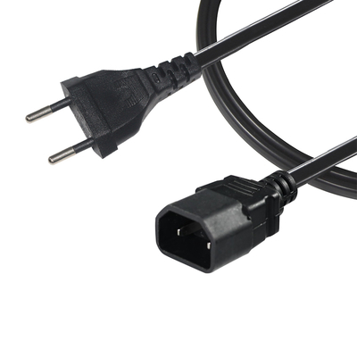 Cabo de alimentação EU Plug para IEC C18 2 pinos 250V 2.5A Preto