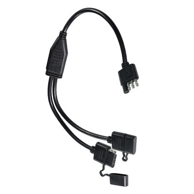 Chicote de Fiação de Luz de Reboque Divisor em Y de 3 Vias 1,2M PVC Preto