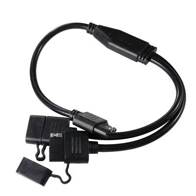 Chicote de Fiação de Luz de Reboque Divisor em Y de 3 Vias 1,2M PVC Preto