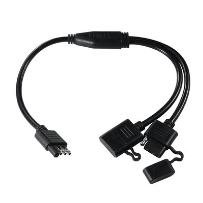 Chicote de Fiação de Luz de Reboque Divisor em Y de 3 Vias 1,2M PVC Preto