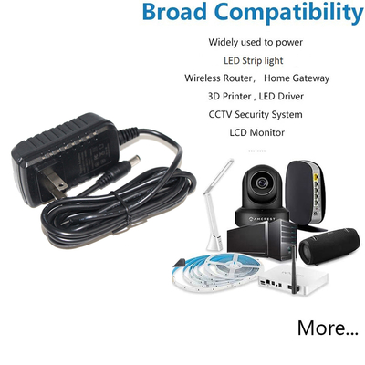 12V 1A Adaptador de alimentação por enchufe 100-240V Entrada AC