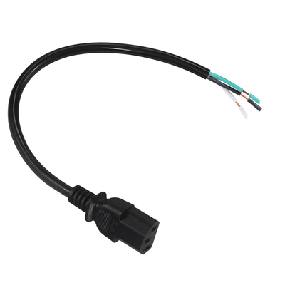 IEC C13 para cabo de alimentação com fio despojado 10A 250V para servidor PDU