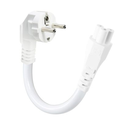 Cabo de alimentação EU Plug para IEC C5 - Cabo AC Europeu de 2 pinos para adaptador de laptop, notebook, projetor, conector trevo 2.5A 250V