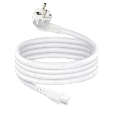 Cabo de alimentação EU Plug para IEC C5 - Cabo AC Europeu de 2 pinos para adaptador de laptop, notebook, projetor, conector trevo 2.5A 250V