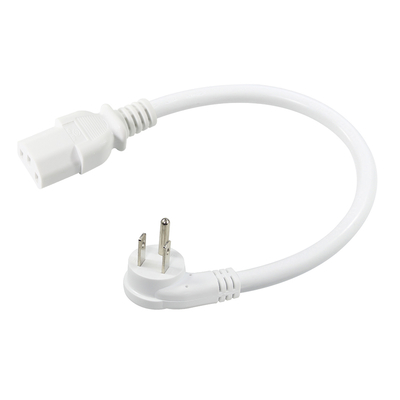 Cabo de alimentação NEMA 5-15P com ângulo reto para C13 - Cabo AC IEC C13 de 3 pinos para monitor, servidor, PDU, 10A 125V
