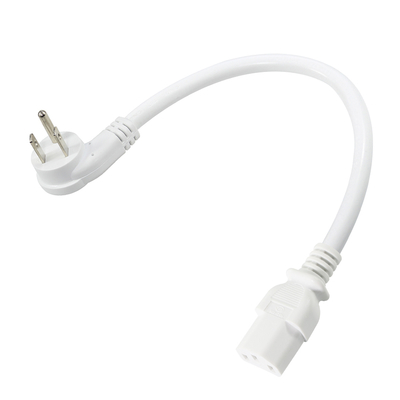 Cabo de alimentação NEMA 5-15P com ângulo reto para C13 - Cabo AC IEC C13 de 3 pinos para monitor, servidor, PDU, 10A 125V