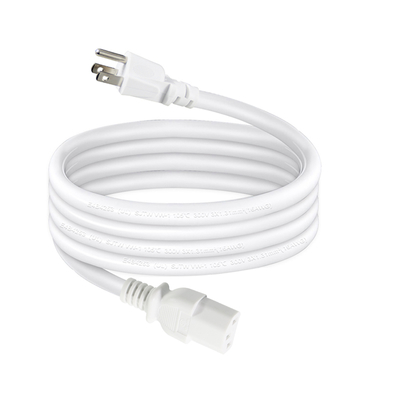Cabo de alimentação NEMA 5-15P com ângulo reto para C13 - Cabo AC IEC C13 de 3 pinos para monitor, servidor, PDU, 10A 125V