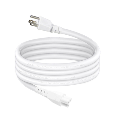 NEMA 5-15P para IEC C5 Cloverleaf Power Cord 3-Prong US AC Cable para adaptador de computador portátil, notebook, impressora, 125V 10A