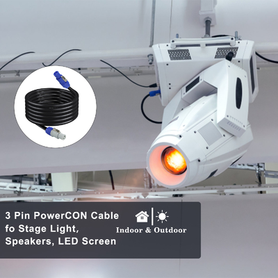 PowerCON 3-Pin Locking AC Power Cord para iluminação de palco