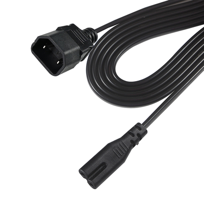 Right Angle C7 to C18 Power Cable-IEC AC Adapter Cord for Small Appliance, Monitor, Space-Saving Power Connection