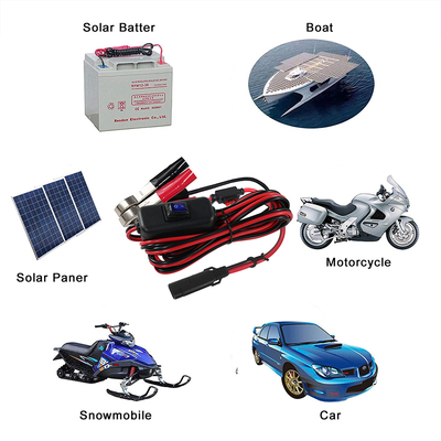 SAE para Alligator Clip Battery Cable com fusível e interruptor em linha - 12V Power Extension Lead para Solar, Automotive, DIY