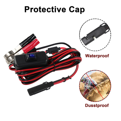 SAE para Alligator Clip Battery Cable com fusível e interruptor em linha - 12V Power Extension Lead para Solar, Automotive, DIY