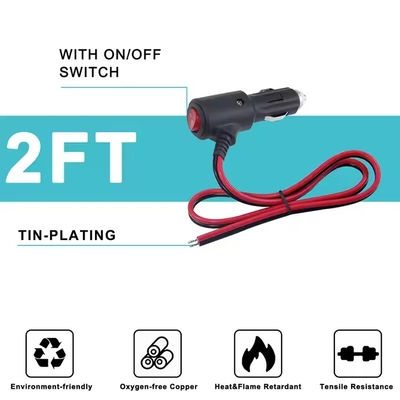 Cabo de alimentação de fio estanhado de isqueiro de 12V 24V