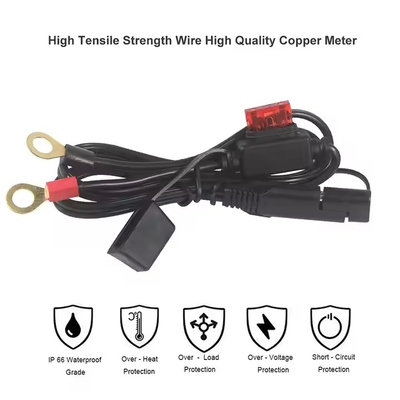 Cabo de bateria com terminal SAE para anel e fusível em linha 12V
