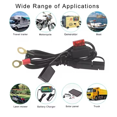 Cabo de bateria com terminal SAE para anel e fusível em linha 12V