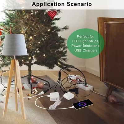 Divisor de energia NEMA 1-15P plano de 1 a 4 - Extensão multi-tomada de 125V 15A que economiza espaço para casa/escritório
