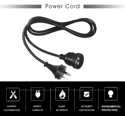 Universal 3 Pin Austrália Aus Nzs Plug Cable de computador macho para fêmea cabo elétrico
