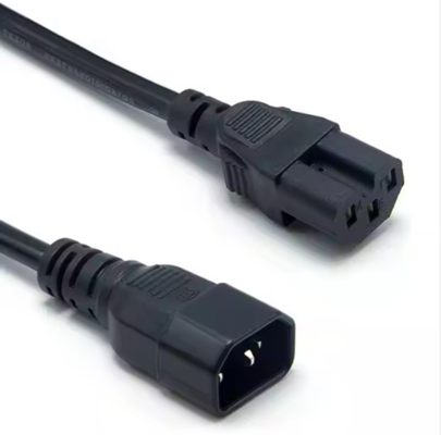 Cabo de alimentação C14 a C15 da norma IEC, cabo de alta temperatura 250V 10A de homem para mulher para servidor, rede, PDU, caldeira