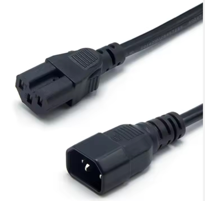Cabo de alimentação C14 a C15 da norma IEC, cabo de alta temperatura 250V 10A de homem para mulher para servidor, rede, PDU, caldeira