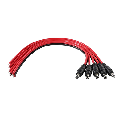 Cabo de alimentação DC Macho para Fio Estanhado, 5,5x2,1mm ou 5,5x2,5mm, Cabo adaptador de alimentação DC 12V para CFTV, LED, DIY