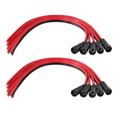 Cabo de alimentação DC Macho para Fio Estanhado, 5,5x2,1mm ou 5,5x2,5mm, Cabo adaptador de alimentação DC 12V para CFTV, LED, DIY