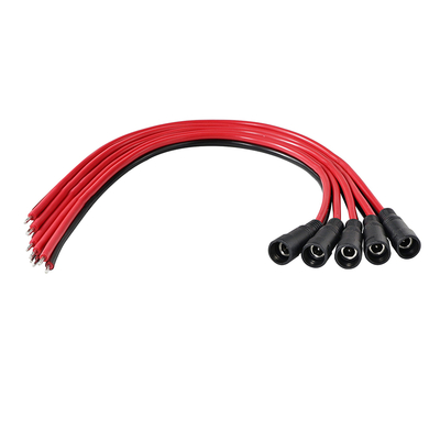 Cabo de alimentação DC Macho para Fio Estanhado, 5,5x2,1mm ou 5,5x2,5mm, Cabo adaptador de alimentação DC 12V para CFTV, LED, DIY