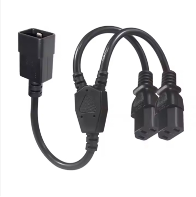 Cable de divisão de energia C20 para C13 duplo, 250V 15A, cabo de extensão IEC 60320 para PDU/Data Center/Server