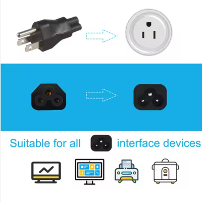 NEMA 5-15P para IEC C5 Cabos de adaptador de alimentação para portáteis
