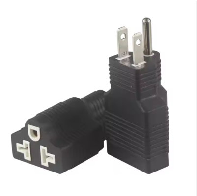 NEMA 5-15P a 5-15R Adaptador de tomada de tomada de ângulo direito 15A 125V