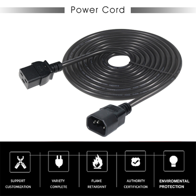IEC C19 a C14 Cabo de alimentação 18-14AWG PVC Jacket