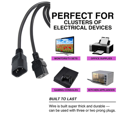 IEC C19 a C14 Cabo de alimentação 18-14AWG PVC Jacket