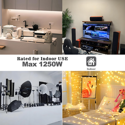 NEMA 1-15P a 1-15R Cordão de extensão de duas pontas 110V-250V PVC de cobre