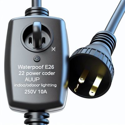E26 resistente à água Porta-lâmpadas Cabo de alimentação AU Plug com 303 Switch para iluminação interior/exterior 250V 10A